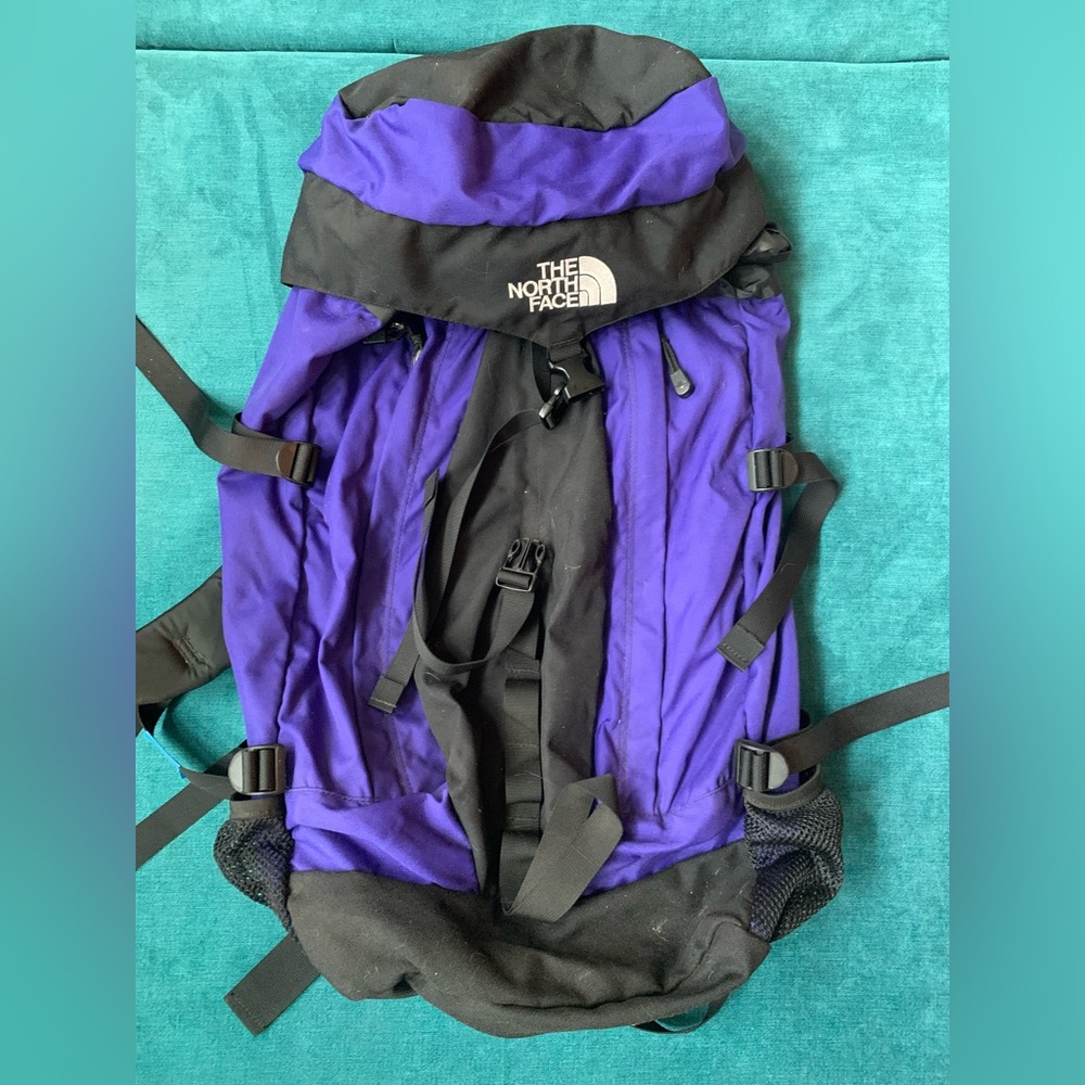 USED ONCE- North Face Hiking Pack in Purple